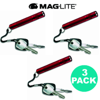 NEW MAGLITE RED 3 X SOLITAIRE FLASHLIGHT MADE IN USA