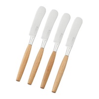 STANLEY ROGERS Wooden Handle 4 pc Stainless steel Cheese Spreaders 50734
