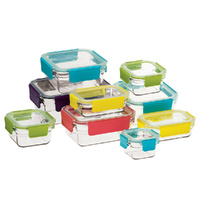 GLASSLOCK Tempered Glass Premium Oven Safe Container Set W/ Lid Oven 9pc 28089