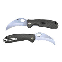 Honey Badger Claw Large BLACK Serrated Blade Folding Pocket Knife YHB1111