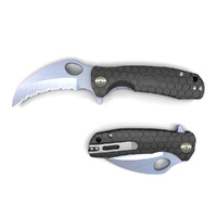 Honey Badger Claw Serrated Blade Medium Black - Pocket Folding Knife YHB1131