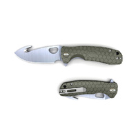 Honey Badger Flipper Medium GREEN Hook Folding Pocket Knife YHB1263