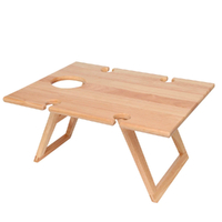 STANLEY ROGERS Folding Rectangle Travel Picnic Timber Table 48 x 38cm Wine 