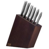 New Global KYOTO 7pc ASH Knife Block Set Knives 7 Piece Japanese