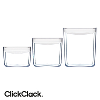 New CLICKCLACK 3 Piece Pantry Small Cube Box Set Air Tight Containers 3pc