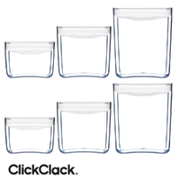 New CLICKCLACK 6 Piece Pantry Small Cube Box Set Air Tight Containers 6pc