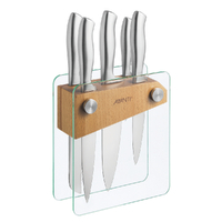 New AVANTI TEMPO 6 Piece Knife Block Set 6pc German Stainless Steel Knives Kitchen