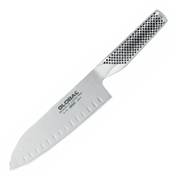 GLOBAL G80 Santoku Fluted Granton Edge Blade 18cm Cooks Knife Ex G48 Japan