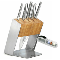 Global Knives Katana 7pc Knife Block Set & 3 Stage Mino Sharpener