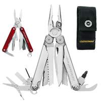 New Leatherman WAVE PLUS + Stainless Steel Multi Tool & Nylon Sheath & Squirt Red