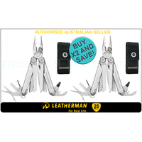 LATEST 2018 Leatherman 2 X WAVE PLUS + Multi Tool & Sheath *AUTH AUS DEALER*