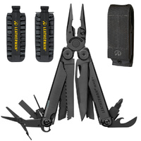 New Leatherman WAVE PLUS + BLACK Multi-Tool & Molle Sheath & Bit Kit