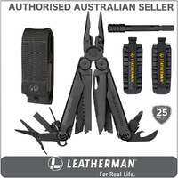 LATEST 2018 Leatherman BLACK WAVE PLUS + MultiTool & Sheath & Bit Kit & Extender