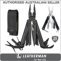 LATEST 2018 Leatherman BLACK WAVE PLUS + Multi Tool & Sheath & Squirt BLACK AUTHAUSDEALER