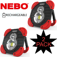 NEBO TANGO 2 PACK 1000 Lumen Rechargeable LED Flashlight Spot Light Power Bank 89535
