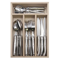 ANDRE VERDIER DEBUTANT STAINLESS 24 PCE MIRROR CUTLERY SET MADE IN FRANCE