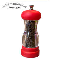 NEW OLDE THOMPSON SOFT GRIP PEPPER MILL RED