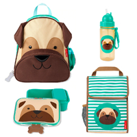 Skip Hop Zoo Backpack + Lunch Bag  + Lunch Box + Drink Bottle 4pc Set - Pug