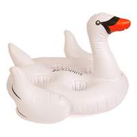 NEW INFLATABLE WHITE SWAN DRINK 4 CUP HOLDER POOL GARDEN SUNNYLIFE GIFT 