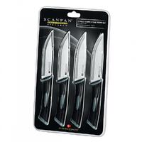 NEW SCANPAN SPECTRUM JUMBO 4 PIECE STEAK KNIFE SET 4PC BLACK STAINLESS STEEL 