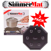 Aris Simmermat Heat Diffuser Simmer Mat Slow Cooker Electric + Gas Genuine , 2 Pack