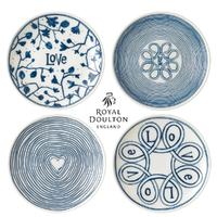 Royal Doulton 4pc Blue Love 16cm Plate Set of 4