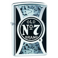 New Zippo High Polish Chrome Jack Daniel's Old No 7 Lighter