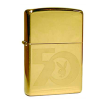 Zippo High Polish Brass Playboy 50th Logo Lighter Collectors