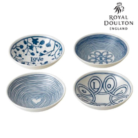 New Royal Doulton 4pc Blue Love 14cm Bowl Set of 4