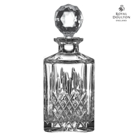 New Royal Doulton Highclere Premium Crystal Square Spirit Decanter