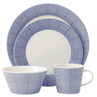 Royal Doulton 16pc Pacific Blue Dots Dinner , Set of 16