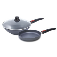 WOLL 2PC DIAMOND LITE 24CM FRYPAN + 30CM WOK NON-STICK REMOVABLE HANDLE