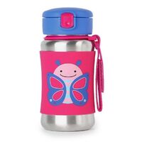 Skip Hop Zoo Stainless Straw Water Bottle - Butterfly  
