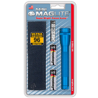 NEW MAGLITE 2AA CELL BLUE FLASHLIGHT WITH POUCH MADE IN USA