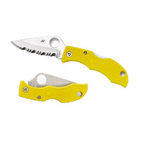 Spyderco Ladybug 3 Salt Yellow H1 - Serrated Blade Folding Knife , YSLYLS3
