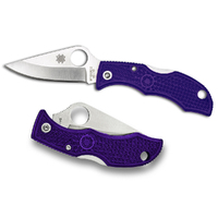 NEW SPYDERCO LADYBUG 3 Plain Blade Folding Knife PURPLE LPRP3 