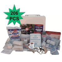 206PC EMERGENCY FIRST AID KIT WATER TIGHT PLASTIC CASE MEDICAL TRAVEL SET WORKPLACE FAMILY SAFETY