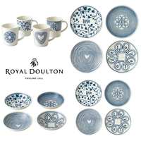Royal Doulton 16pc ED Ellen DeGeneres Blue Love Dinner Set of 16 Mug Bowl Plate