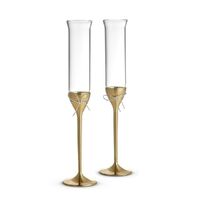 VERA WANG BY WEDGWOOD LOVE KNOTS GOLD TOASTING CHAMPAGNE FLUTE 2PC SET 