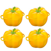 Staub Enamelled Cast Iron Capsicum Cocotte 0.5L - Set of 4