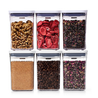 OXO Pop 2.0 Value Storage 6 x 1.6L Rectangle Short Container Set , 6 Piece