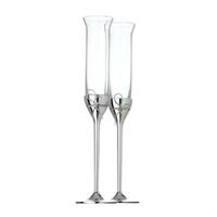 Vera Wang by Wedgwood Love Knots Silver Toasting Champagne Flute , 2pc Set