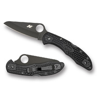Spyderco Salt 2 Black Blade H1 Black Handle- Plain Blade YSC88PBBK2