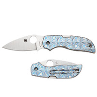Spyderco Chaparral Blue Step Titanium CTS XHP Plain Blade Knife YSC152STIBLP