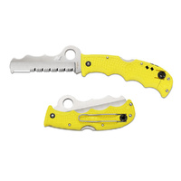 Spyderco Assist Salt Lightweight Yellow - Combo Blade Carbide Tip Knife YSC79PSYL