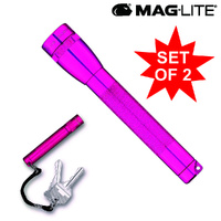 MAGLITE 2AA FLASHLIGHT HOT PINK & SOLITAIRE MADE IN USA