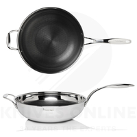 STANLEY ROGERS 42317 MATRIX TRY-PLY NONSTICK WOK 32CM S/STEEL SUITS INDUCTION