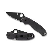 SPYDERCO PARA MILITARY 3 G-10 BLACK SATIN PLAIN BLADE FOLDING KNIFE C223GPBK