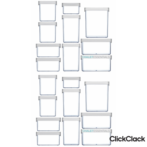 CLICKCLACK 20 Piece Basics Starter Pack Air Tight Containers 20pc