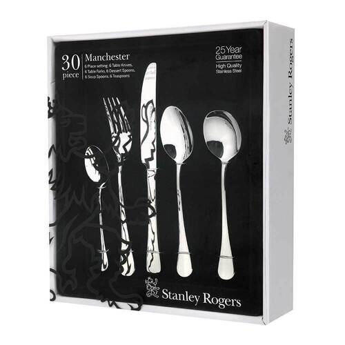 Stanley Rogers Manchester 30pc Stainless Steel Cutlery Set 30 Piece